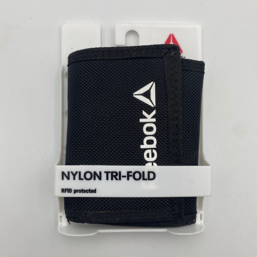 Reebok‎ Mens Nylon Trifold Wallet Black RFID Protected New